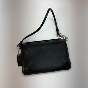 Coach Black Leather Clutch with Strap